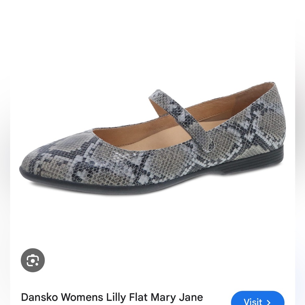 Dansko Women's Lilly Snake Print Mary Jane Flats